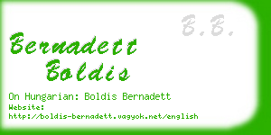 bernadett boldis business card